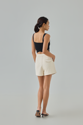 Hazelle Cross-Strap Knit Crop Top